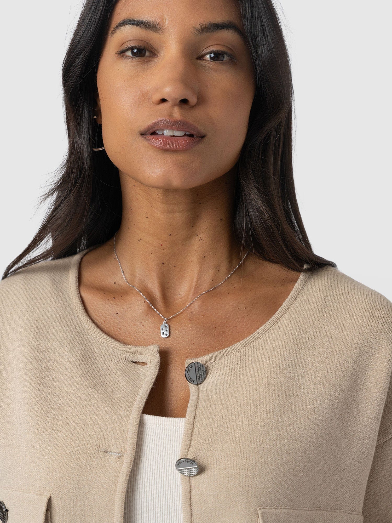 Maeva Knit Jacket Cream - Women's Wool Jacket | Saint + Sofia® EU